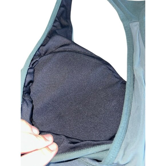 Zella Racerback Sports Bra Size Small Army Green Wirefree - Picture 6 of 7